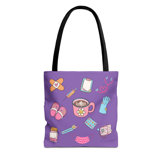 Nurse On The Go Tote Bag (Purple)